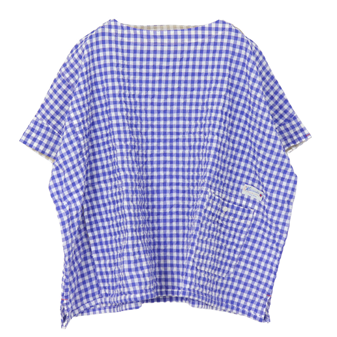 快晴堂 かいせいどう ゆらぎギンガムチェック Wide-Tシャツ 62S-08