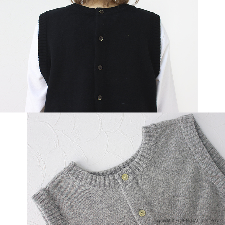 ナル NARU ラムウール2WAYニットベスト 650603 トップス 前後2WAY レイヤード 無地 ウォッシャブル 洗える 日本製 レディース 2025秋冬 | NARU | 12