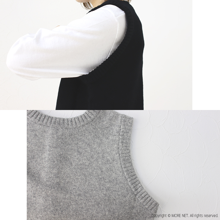 ナル NARU ラムウール2WAYニットベスト 650603 トップス 前後2WAY レイヤード 無地 ウォッシャブル 洗える 日本製 レディース 2025秋冬 | NARU | 10