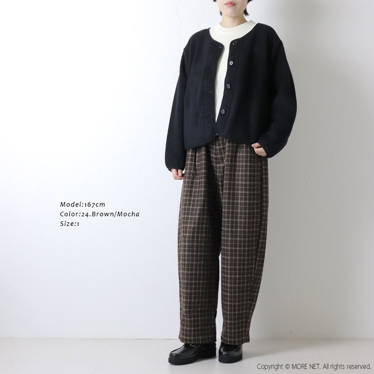 NARU（ナル） ウールリサイクルクロスチェックノッポパンツ 6569361