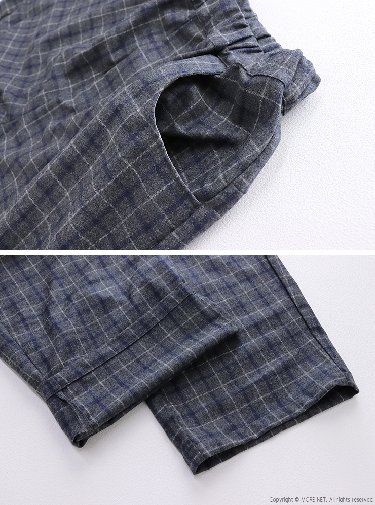 NARU（ナル） ウールリサイクルクロスチェックノッポパンツ 6569361