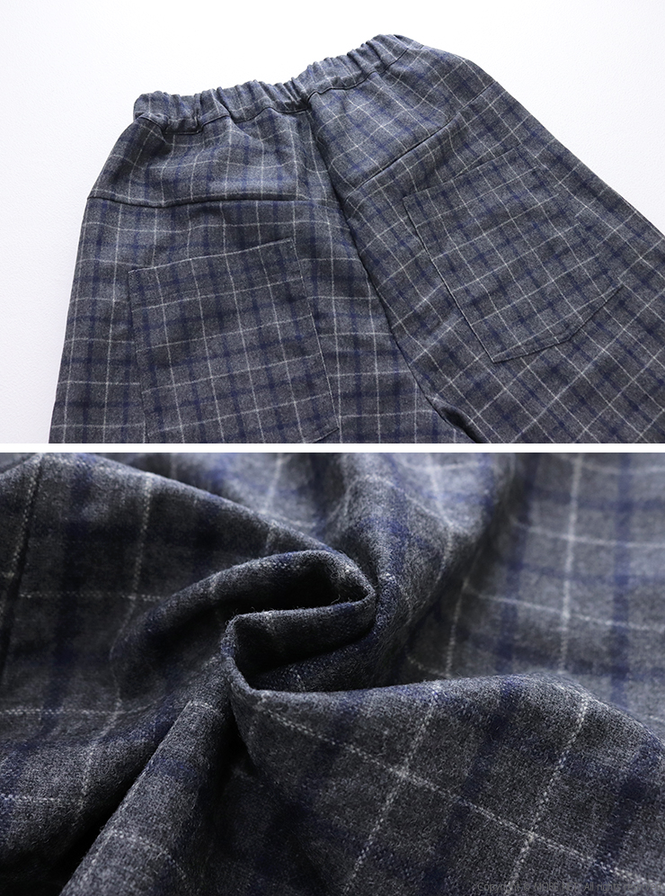 NARU（ナル） ウールリサイクルクロスチェックノッポパンツ 6569361