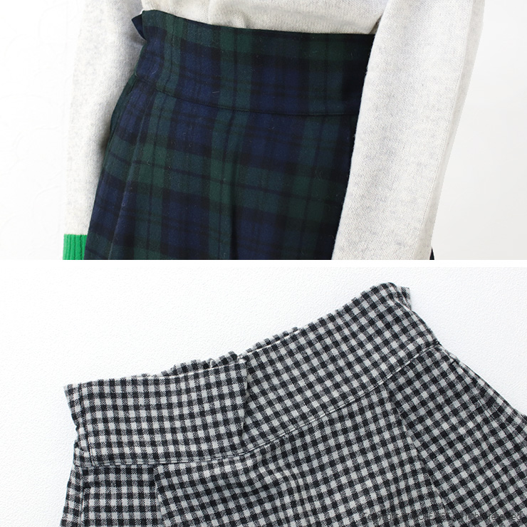 ナル NARU リサイクルウールクロスチェックハイウエストスカート 656937 ボトムス ブロックチェック ロング丈 日本製 レディース /返品・交換不可/SALE セール | NARU | 08