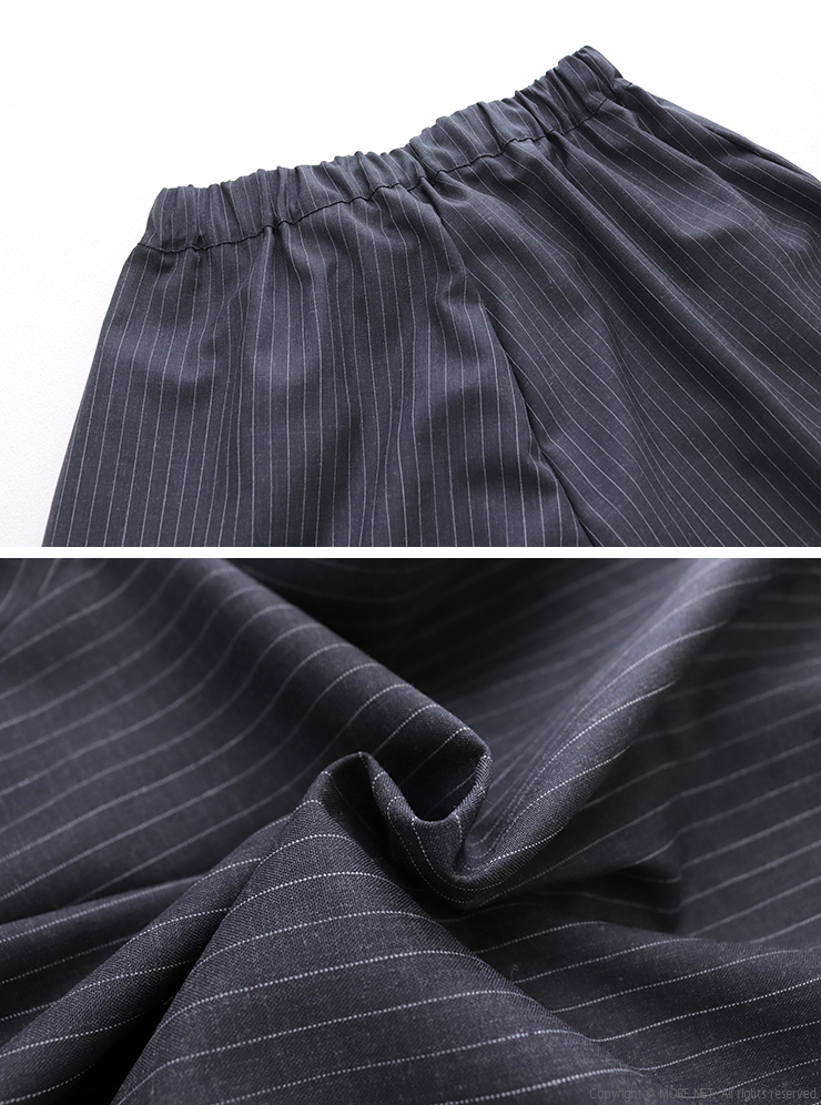 NARU（ナル） トロストライプ タックワイドパンツ 661356 日本製
