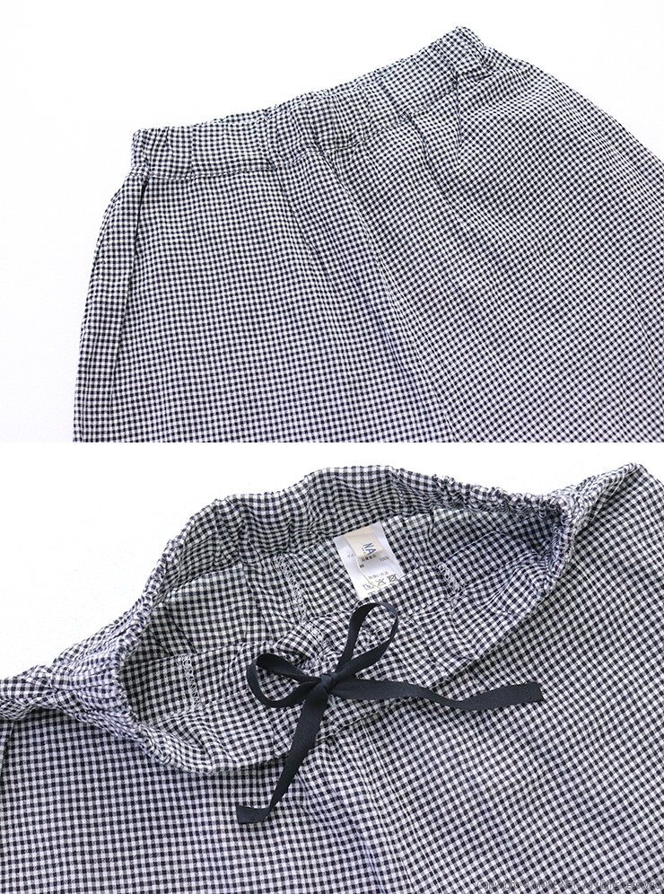 NARU（ナル） オーガニックコットンチェックエッグパンツ 662835BF