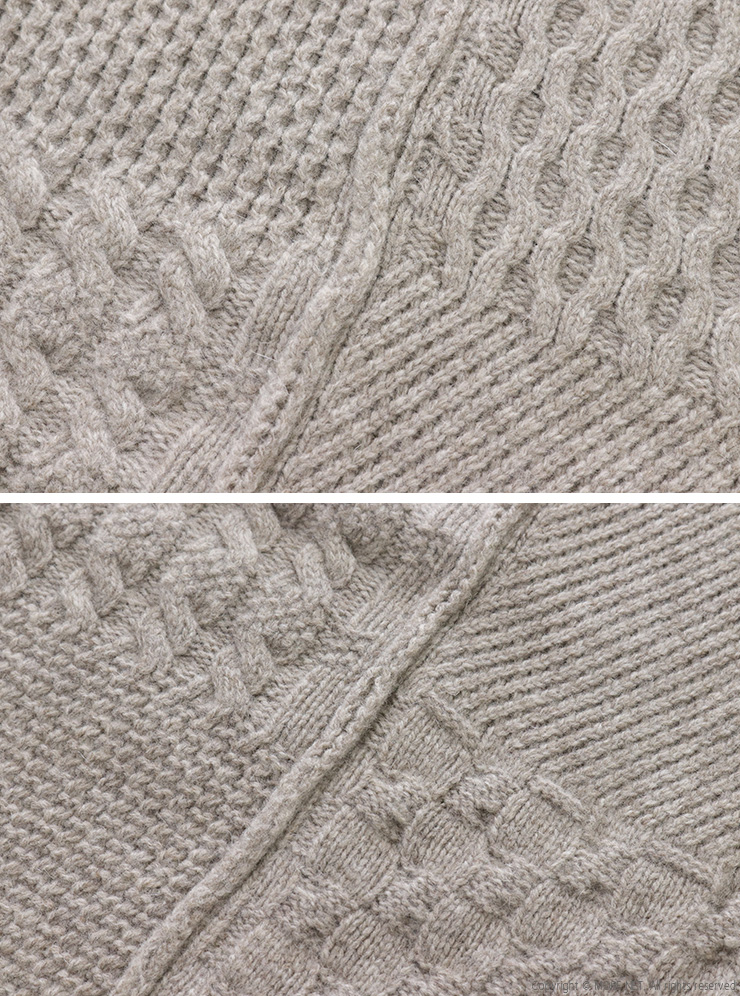 NARU（ナル） NARU NATURAL COLORED WOOL 柄編みニット 665406