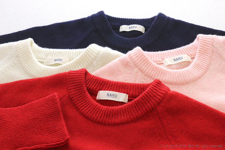NARU（ナル） タスマニアラム ラグランニット 665600-1 セーター プル