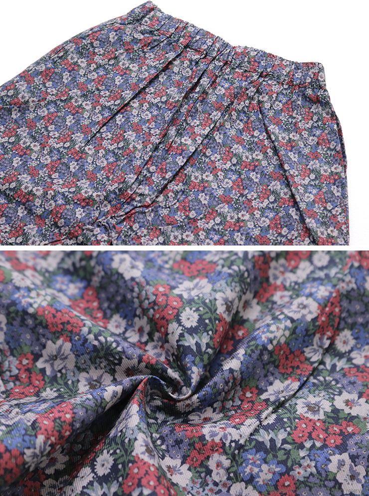 NARU（ナル） 小花柄エッグパンツ 6658501 日本製 ワイド カーブ