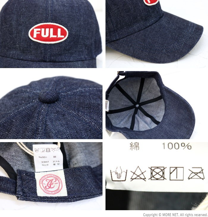 フルカウント FULLCOUNT  FULLワッペン デニムキャップ  6770 メンズ レディース 日本製 帽子 2023秋冬｜more-net2｜06