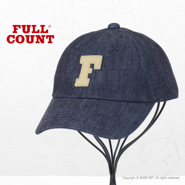 [新品 未使用品]FULLCOUNT フルカウント デニムキャップ Fロゴ FULLCOUNT（フルカウント） ロークラウン デニムベースボールキャップ