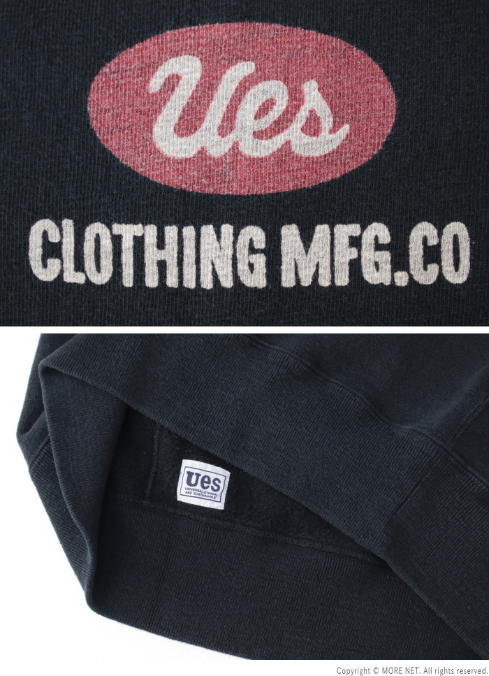 UES（ウエス） ロゴスウェット 702451 メンズ 日本製 吊り編み : モア