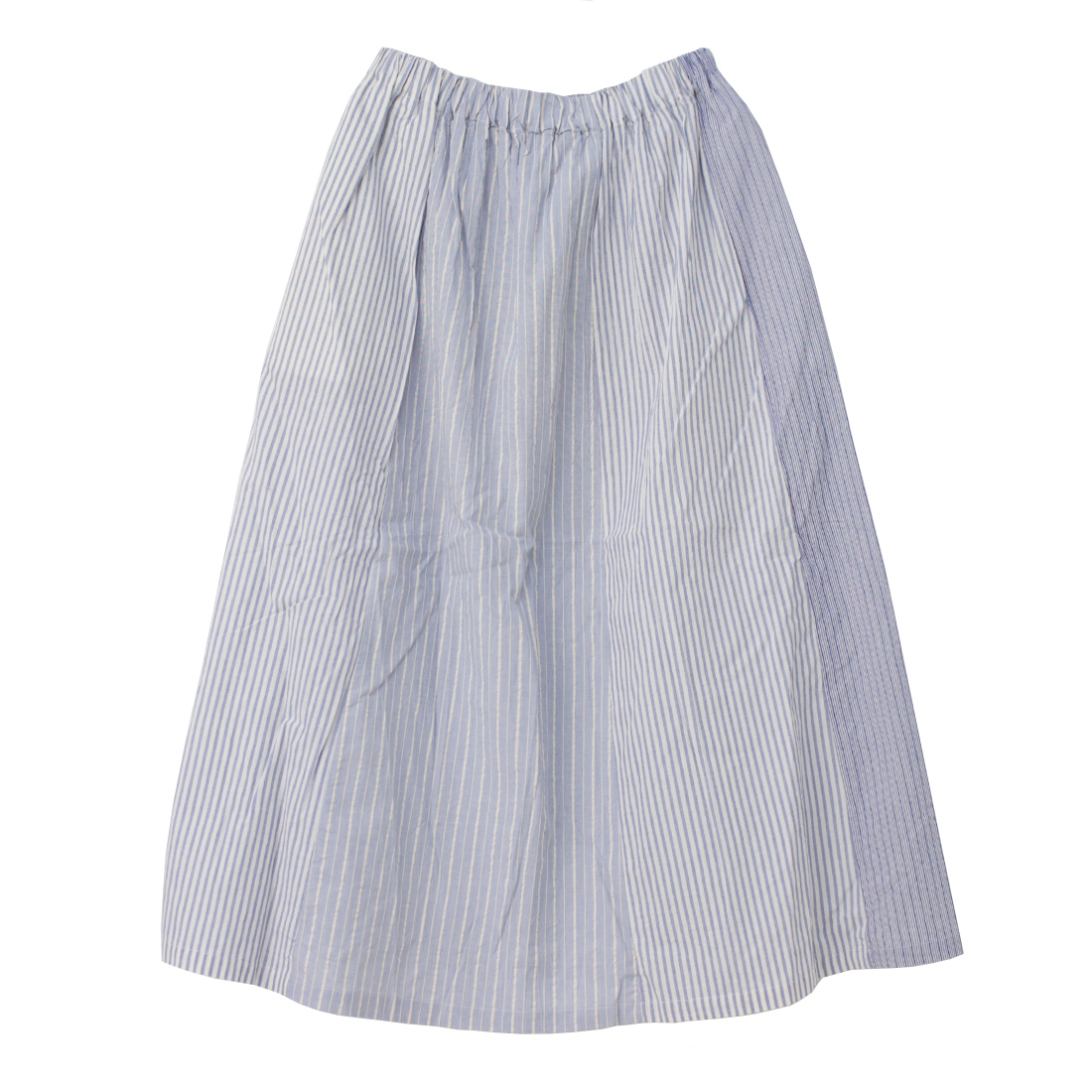 ナチュラルランドリー NATURAL LAUNDRY 先染めパネルシャーリングスカート 7241C-018 日本製 ストライプ チェック ロング /返品・交換不可/SALE セール | NATURAL LAUNDRY | 01