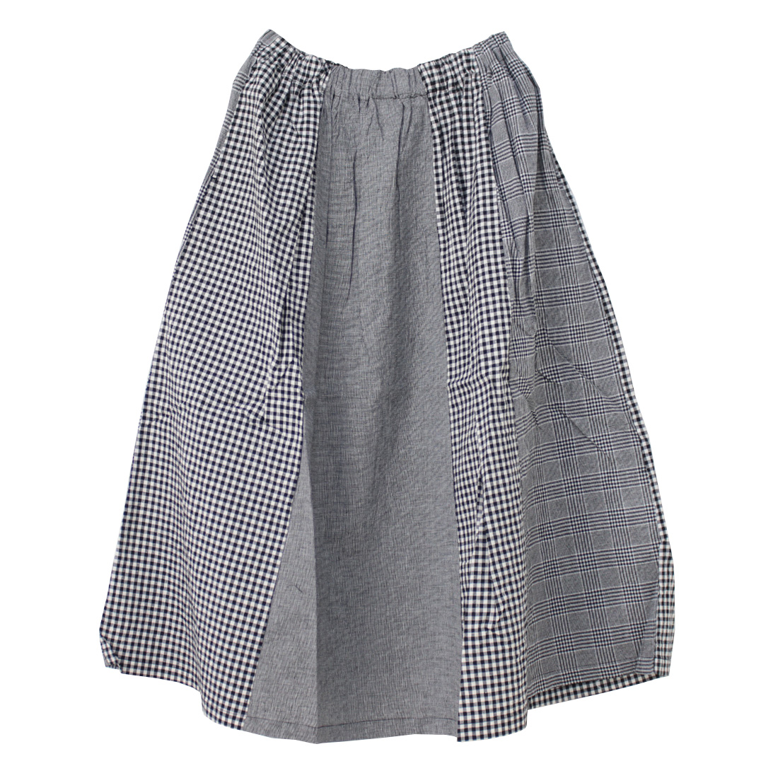 ナチュラルランドリー NATURAL LAUNDRY 先染めパネルシャーリングスカート 7241C-018 日本製 ストライプ チェック ロング /返品・交換不可/SALE セール | NATURAL LAUNDRY | 03