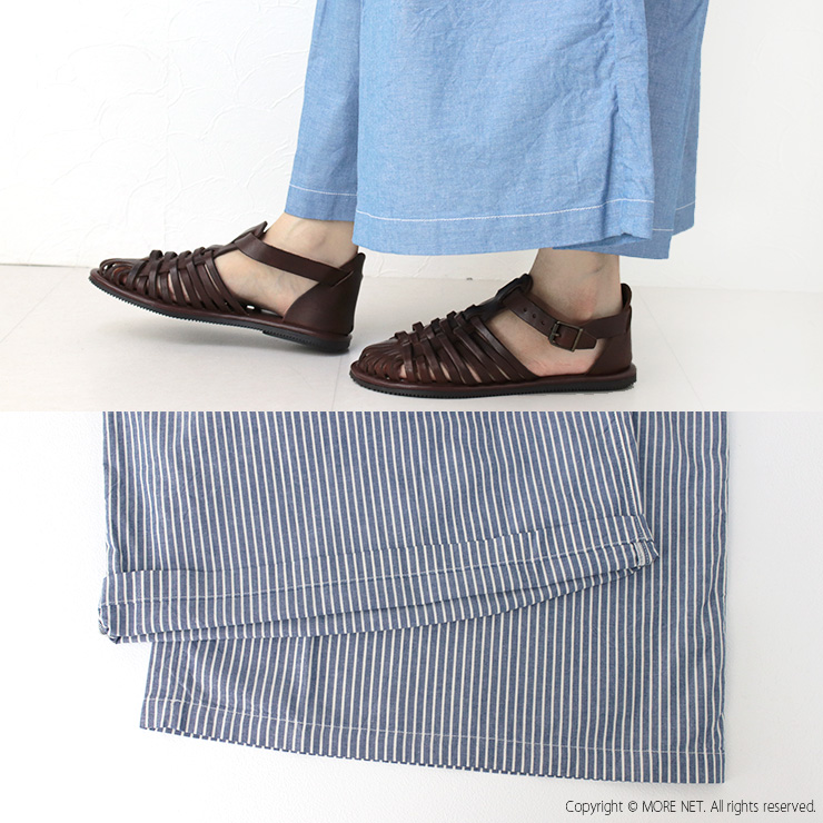ナチュラルランドリー NATURAL LAUNDRY ダンガリーストライプタックパンツ 7243P-003 ワイドパンツ 無地 ストライプ 日本製 /返品・交換不可/SALE セール | NATURAL LAUNDRY | 10
