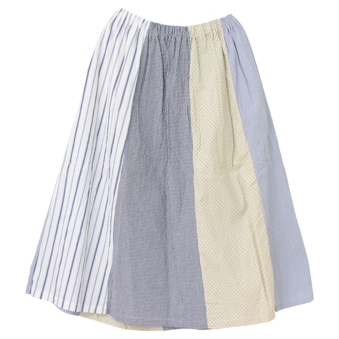 ナチュラルランドリー NATURAL LAUNDRY カード天竺×パッチワークシャーリングスカート 7244C-029 ボトムス ロング丈 総柄 日本製 /返品・交換不可/SALE セール | NATURAL LAUNDRY | 02