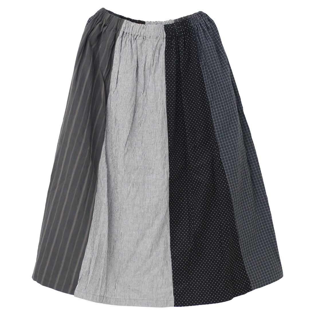 ナチュラルランドリー NATURAL LAUNDRY カード天竺×パッチワークシャーリングスカート 7244C-029 ボトムス ロング丈 総柄 日本製 /返品・交換不可/SALE セール | NATURAL LAUNDRY | 04