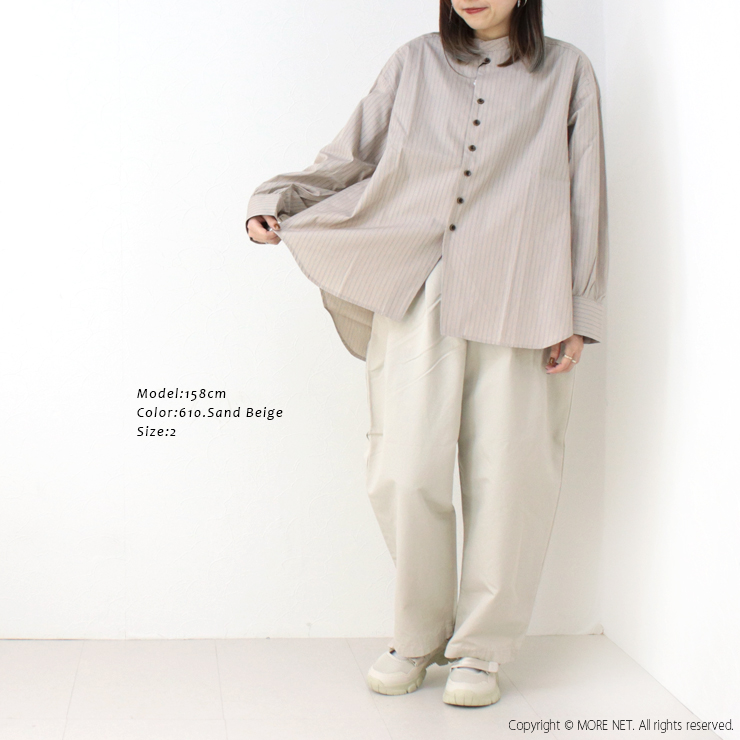 ナチュラルランドリー NATURAL LAUNDRY CLカルゼビッグチノパンツ 7251P-012 日本製 綿麻 無地 ワイド レディース 2025春夏 | NATURAL LAUNDRY | 06