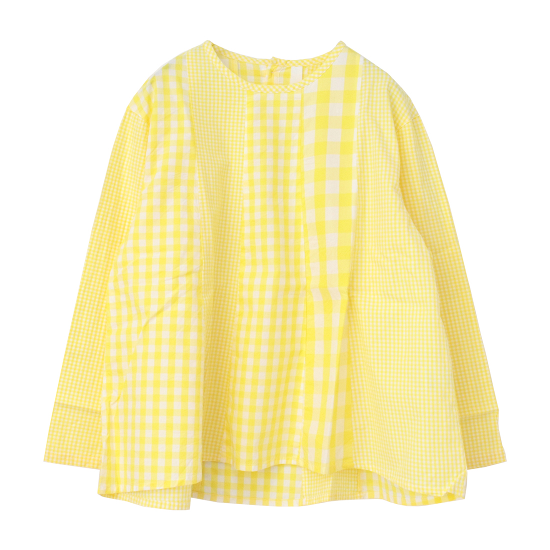 SALE セール/ナチュラルランドリー NATURAL LAUNDRY カラーギンガムパネルプルオーバー 7251T-008 日本製 チェック 長袖 ブラウス Tシャツ /返品・交換不可 | NATURAL LAUNDRY | 01
