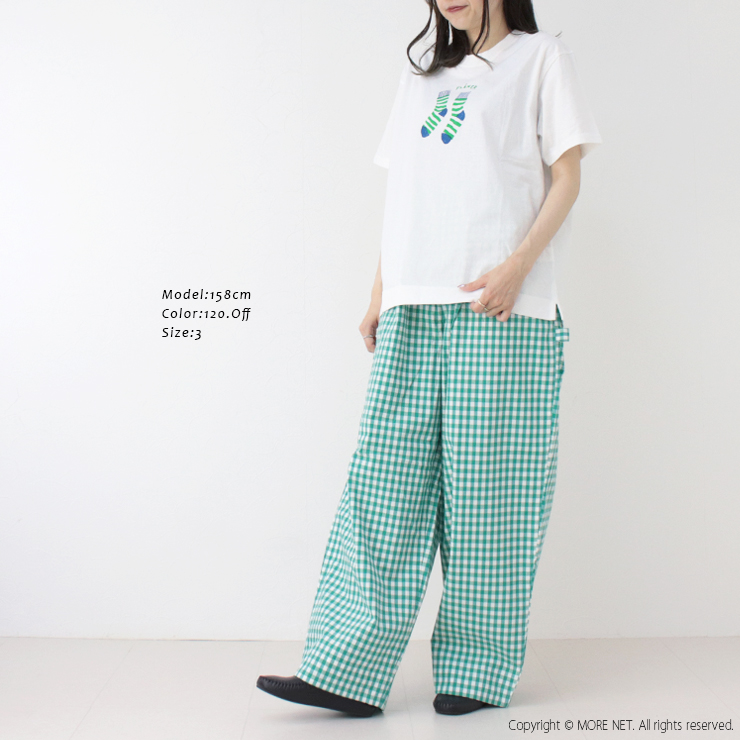 ナチュラルランドリー NATURAL LAUNDRY カラー天竺ソックスプリントTシャツ 7252C-032 日本製 半袖 トップス レディース 2025春夏 | NATURAL LAUNDRY | 07