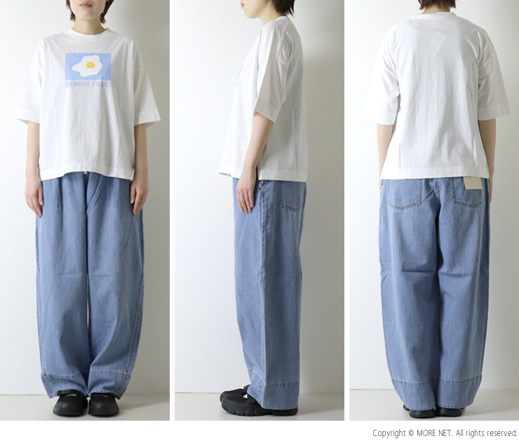 NATURAL LAUNDRY（ナチュラルランドリー） カラー天竺 ウフプリントT