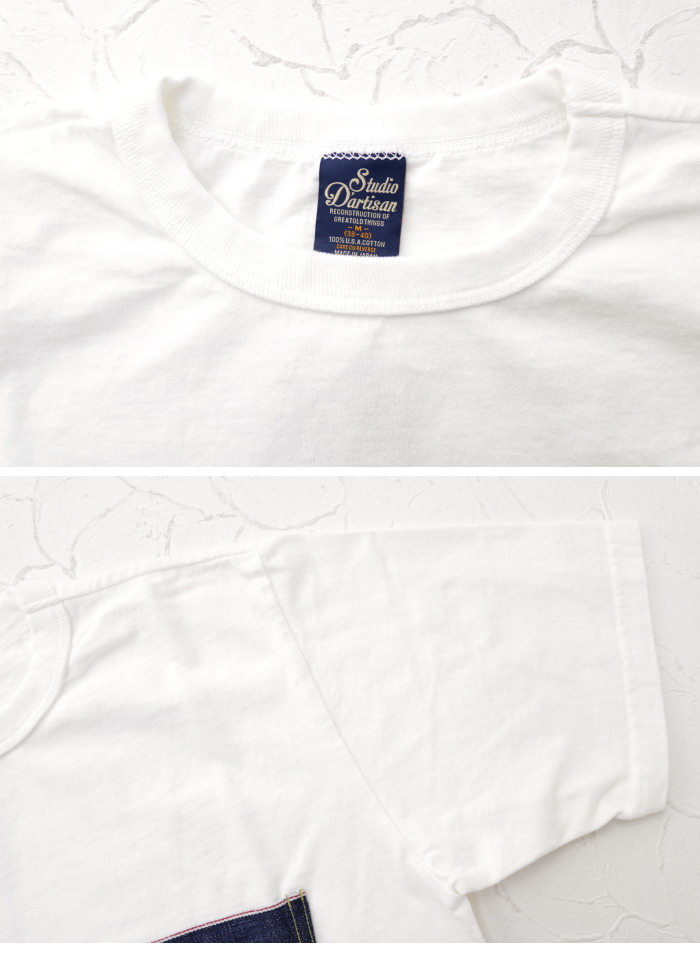 ステュディオ・ダルチザン STUDIO D'ARTISAN USAコットンデニムポケットTシャツ 8095A メンズ 日本製 半袖｜more-net2｜06