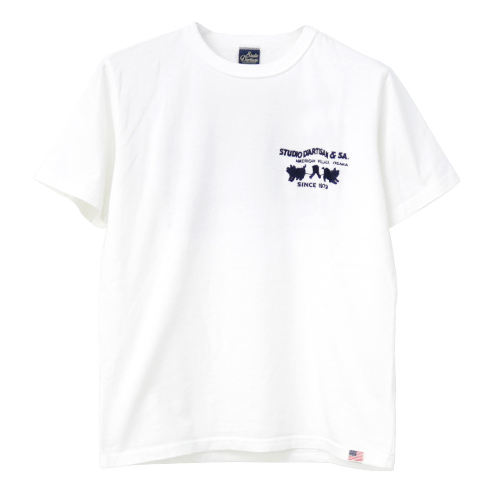 ステュディオ・ダルチザン STUDIO D'ARTISAN USAコットン刺繍Tシャツ 8096 メンズ 日本製｜more-net2｜02