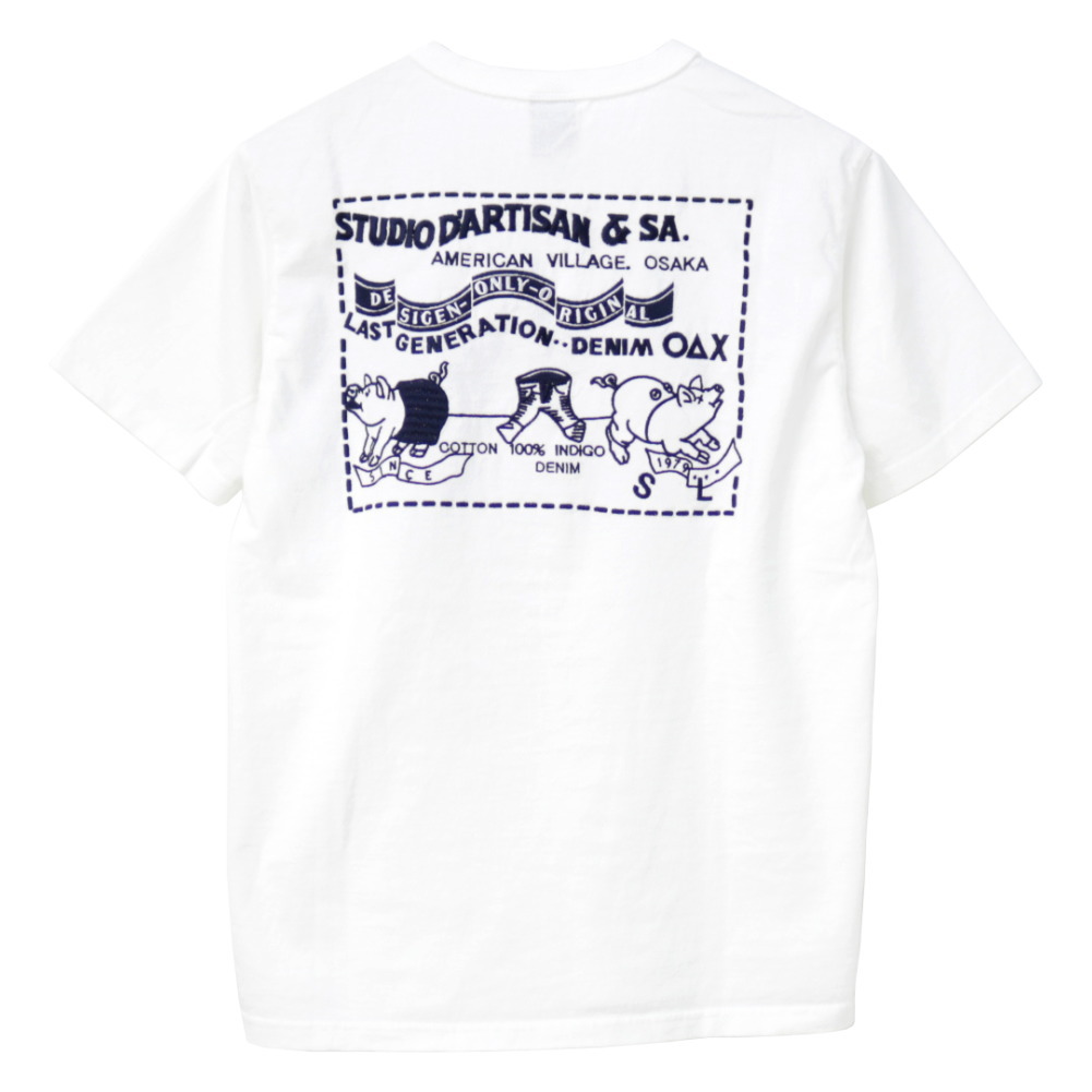 ステュディオ・ダルチザン STUDIO D'ARTISAN USAコットン刺繍Tシャツ 8096 メンズ 日本製｜more-net2｜11