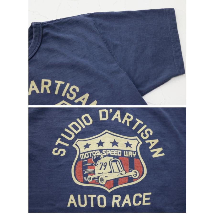 ステュディオ・ダルチザン STUDIO D'ARTISAN 吊り編みプリントTシャツ 8103A メンズ 日本製 半袖 AUTO RACE｜more-net2｜08