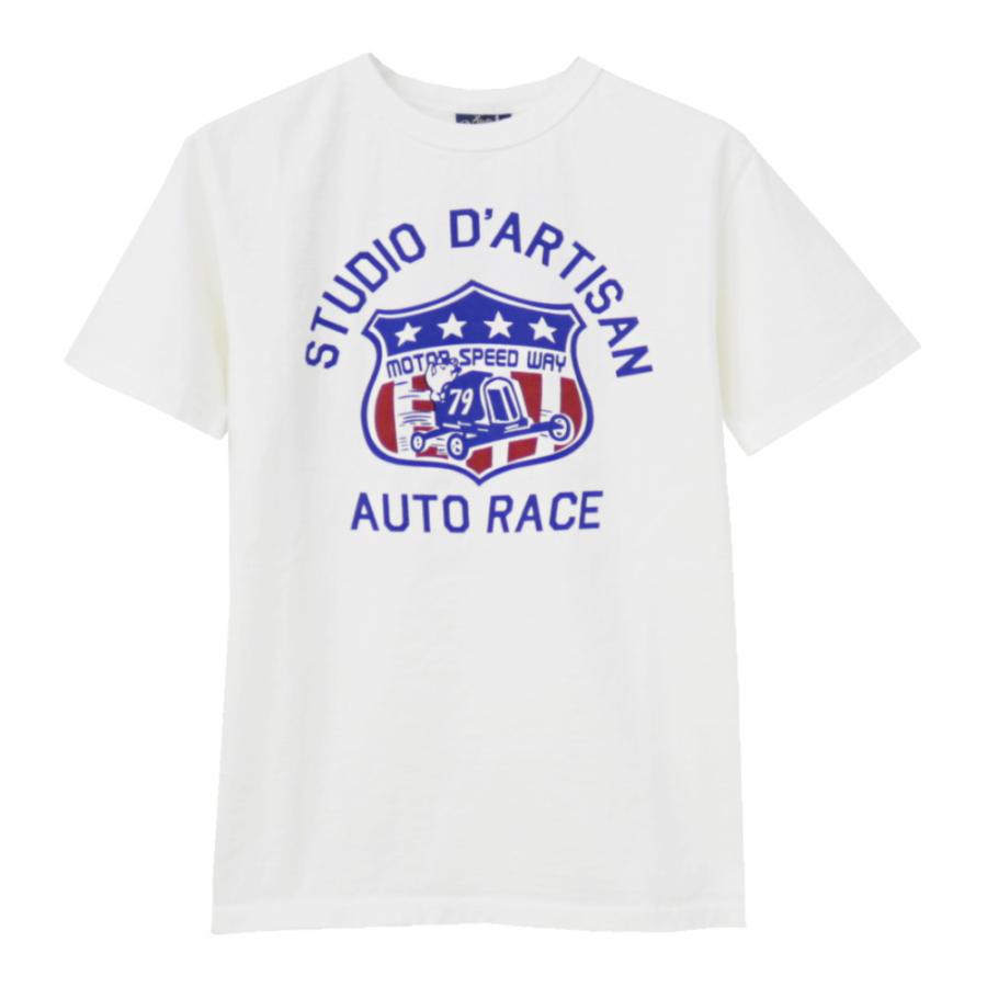 ステュディオ・ダルチザン STUDIO D'ARTISAN 吊り編みプリントTシャツ 8103A メンズ 日本製 半袖 AUTO RACE｜more-net2｜02