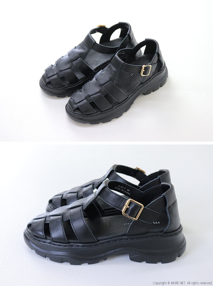 MOHI（モヒ） レザーグルカサンダル 8122-7 厚底 牛革 靴 レディース