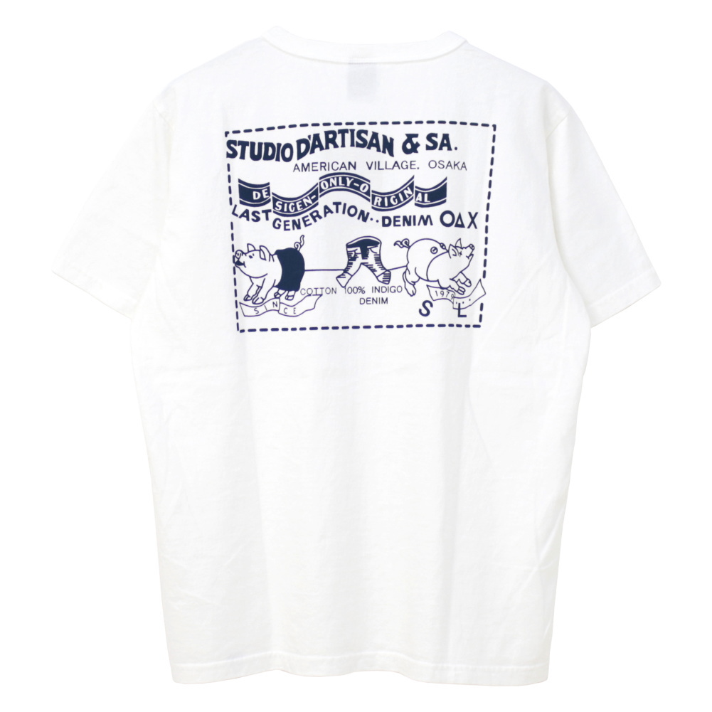 ステュディオ・ダルチザン STUDIO D'ARTISAN USAコットン定番プリントTシャツ 8145 メンズ 日本製 半袖 2PIG MARK 2024春夏｜more-net2｜14