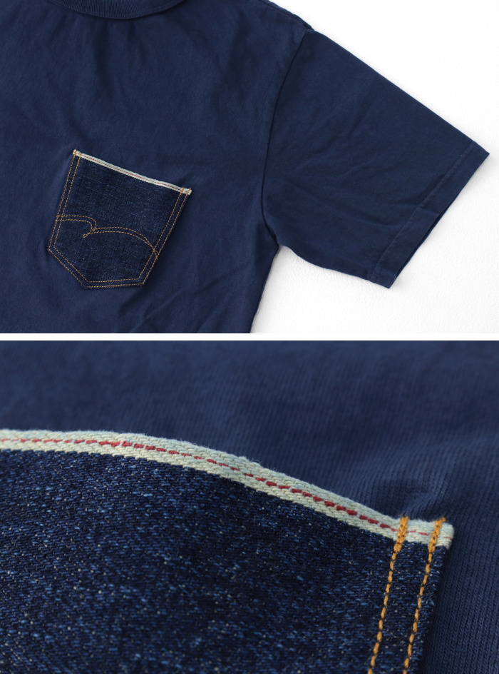 ステュディオ・ダルチザン STUDIO D'ARTISAN デニムポケットプリントTシャツ 8161A メンズ 日本製 半袖 バックプリント 2025春夏 | STUDIO D'ARTISAN | 06