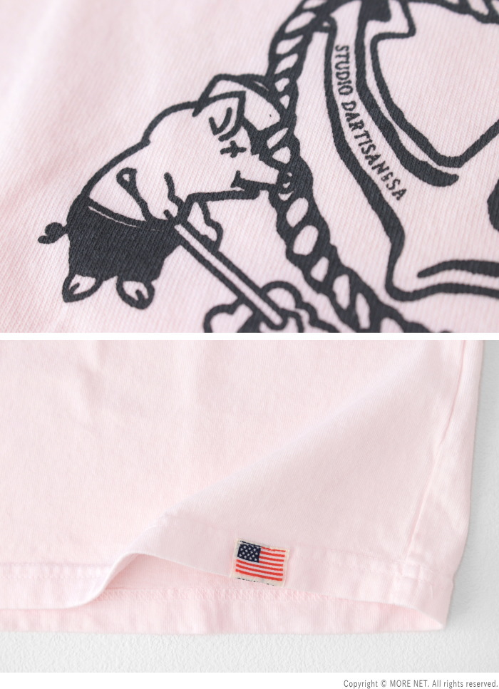 ステュディオ・ダルチザン STUDIO D'ARTISAN USAコットンプリントTシャツ 8182A メンズ 日本製 半袖 CHIEF MATE 2025春夏 | STUDIO D'ARTISAN | 06