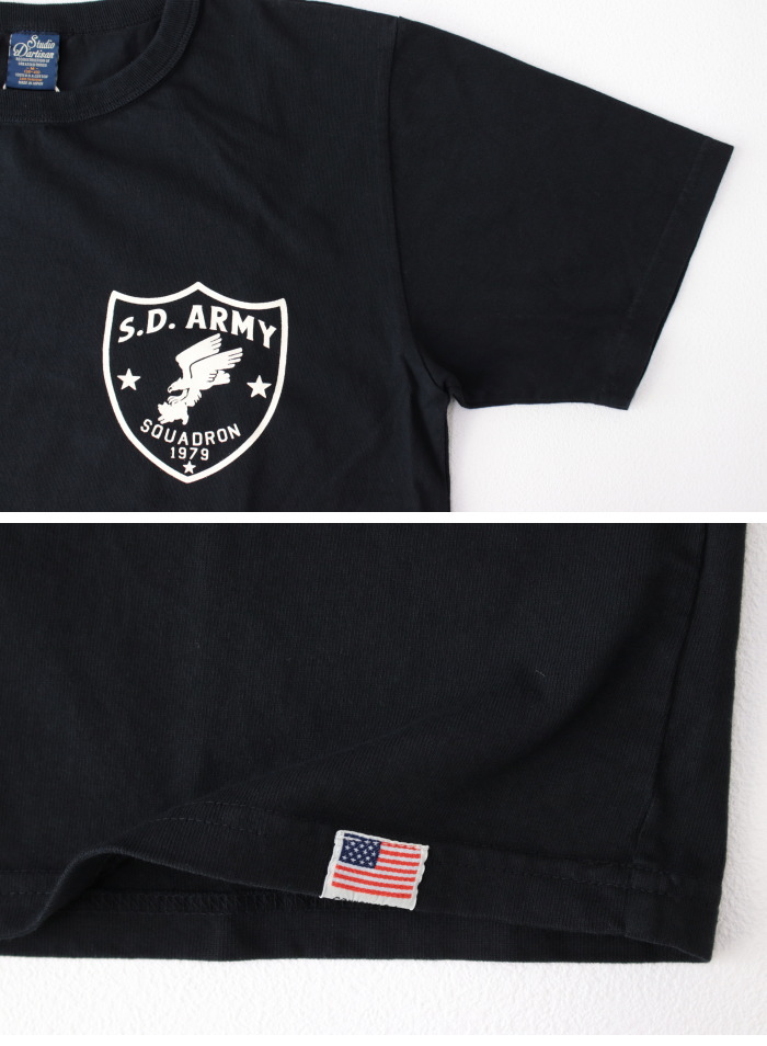 ステュディオ・ダルチザン STUDIO D'ARTISAN USAコットンプリントTシャツ 8182B メンズ 日本製 半袖 S.D.ARMY 2025春夏 | STUDIO D'ARTISAN | 08