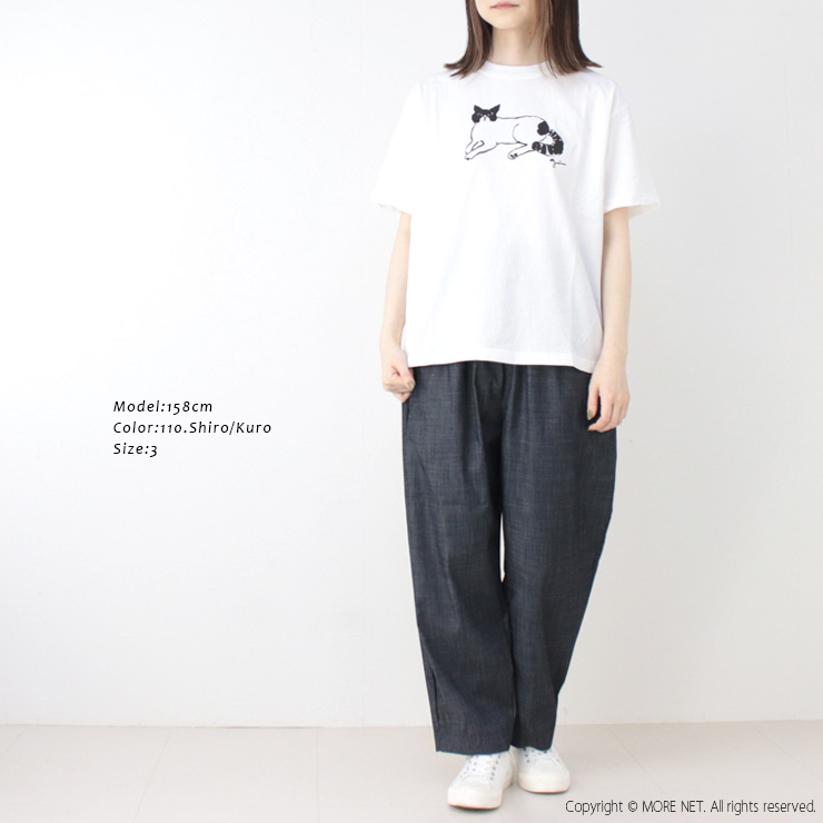 グリン grin オーガニックエーゲ海天竺くつろぎねこptT 8252C-029 トップス 半袖 無地 プリント 日本製 レディース 2025春夏 |  | 04