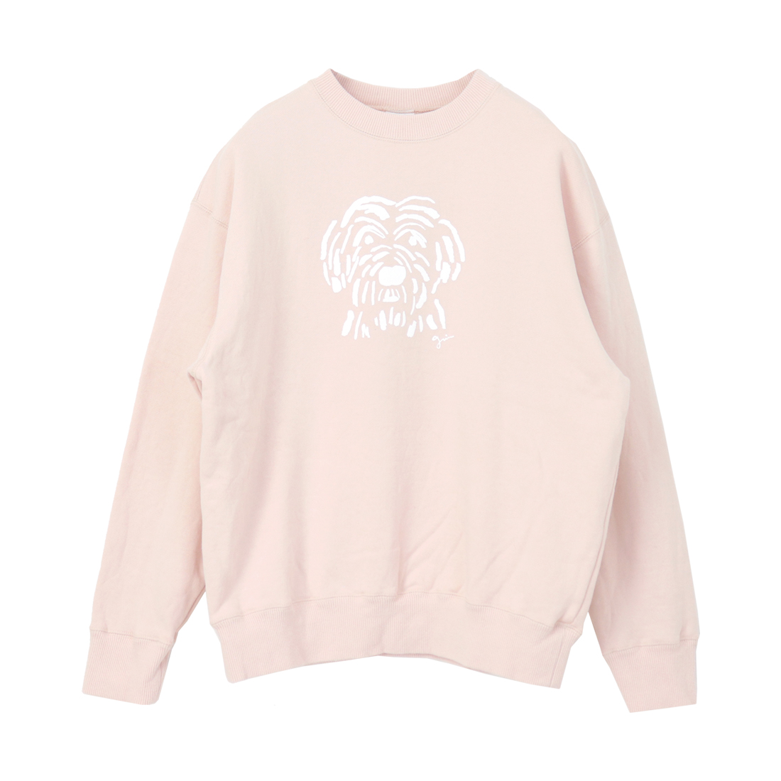 グリン grin コーマ裏毛プリントプルオーバー 8255C-018 日本製 スウェット クルーネック 犬 リブ レディース grin（グリン） コーマ裏毛プリントプルオーバー 8255C-018 日本製