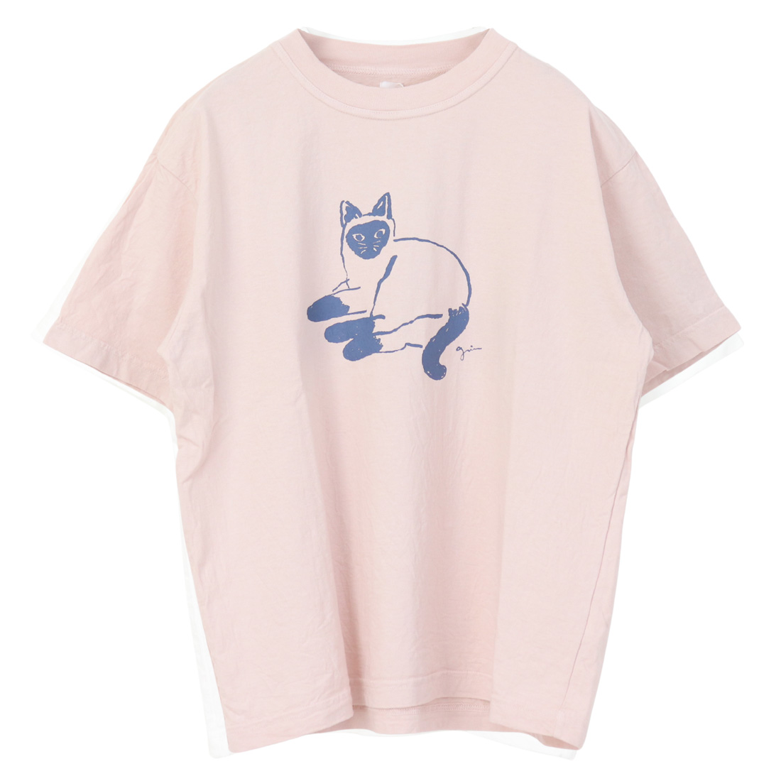 grin（グリン） オーガニックエーゲ海天竺シャム猫プリントTシャツ