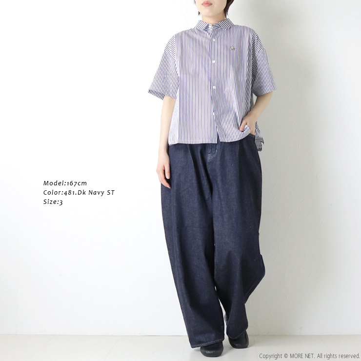 grin（グリン） ブロードお散歩刺繍シャツ 8262T-027 コットン ドット