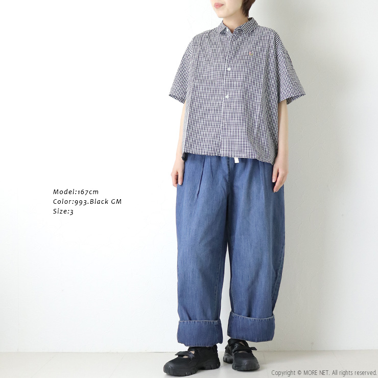grin（グリン） ブロードお散歩刺繍シャツ 8262T-027 コットン ドット