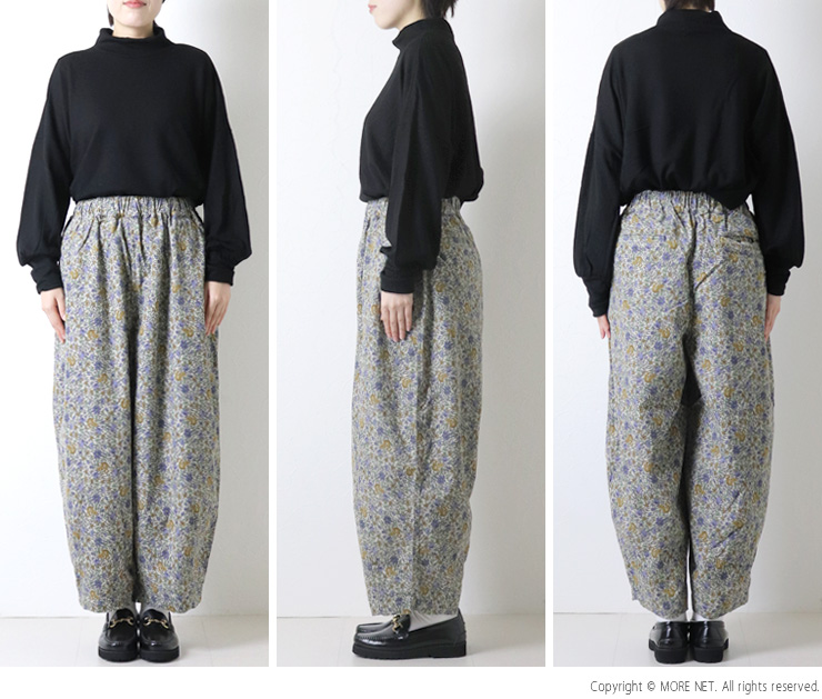 HARVESTY（ハーベスティ） 花柄コーデュロイイージーサーカスパンツ