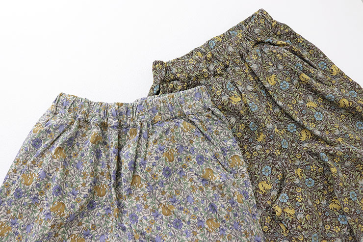 ハーベスティ HARVESTY 花柄コーデュロイイージーサーカスパンツ A12520 フラワー ワイド カーブ 日本製 レディース メンズ 男女兼用 HARVESTY（ハーベスティ） 花柄コーデュロイイージーサーカスパンツ