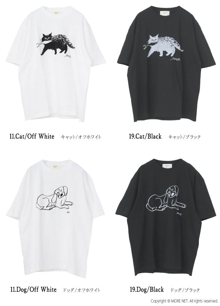 ハーベスティ HARVESTY プリントボックスT/PRINTED BOX TEE A52505/A52506 トップス Tシャツ 犬 猫 イラスト 半袖 コラボ レディース メンズ 男女兼用 2025春夏 | HARVESTY | 05