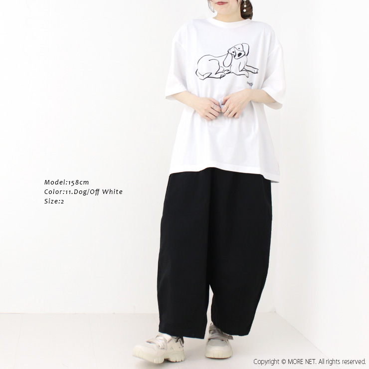 ハーベスティ HARVESTY プリントボックスT/PRINTED BOX TEE A52505/A52506 トップス Tシャツ 犬 猫 イラスト 半袖 コラボ レディース メンズ 男女兼用 2025春夏 | HARVESTY | 06