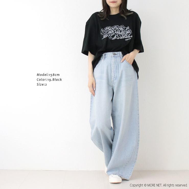 ハーベスティ HARVESTY プリントボックスTシャツ PRINTED BOX TEE A52514 日本製 犬 イラスト 半袖 コラボ トップス レディース メンズ 男女兼用 2025春夏 | HARVESTY | 05