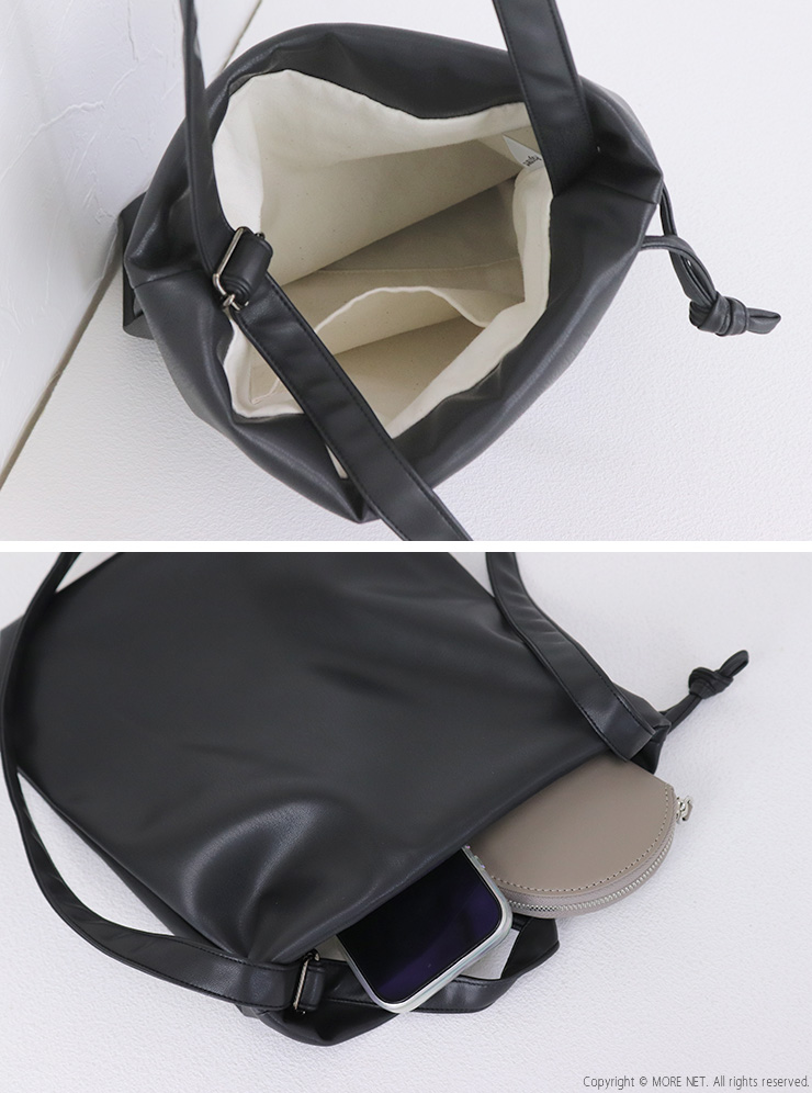 アンヴォクール ANVOCOEUR エコレザー巾着バッグ AC25406/actiniaria アクティニアリア カバン ショルダー 日本製 レディース ANVOCOEUR（アンヴォクール） エコレザー巾着バッグ AC25406