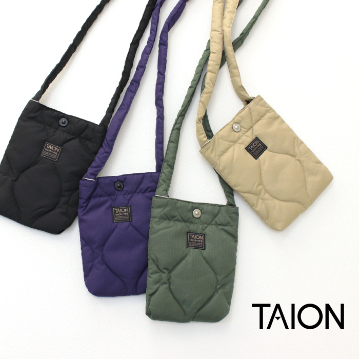 タイオン TAION ミリタリークロスボディダウンバッグS BG05ML-S スマホ ショルダー ポーチ 鞄 肩掛け キルト /メール便可 /返品・交換不可/SALE セール | 