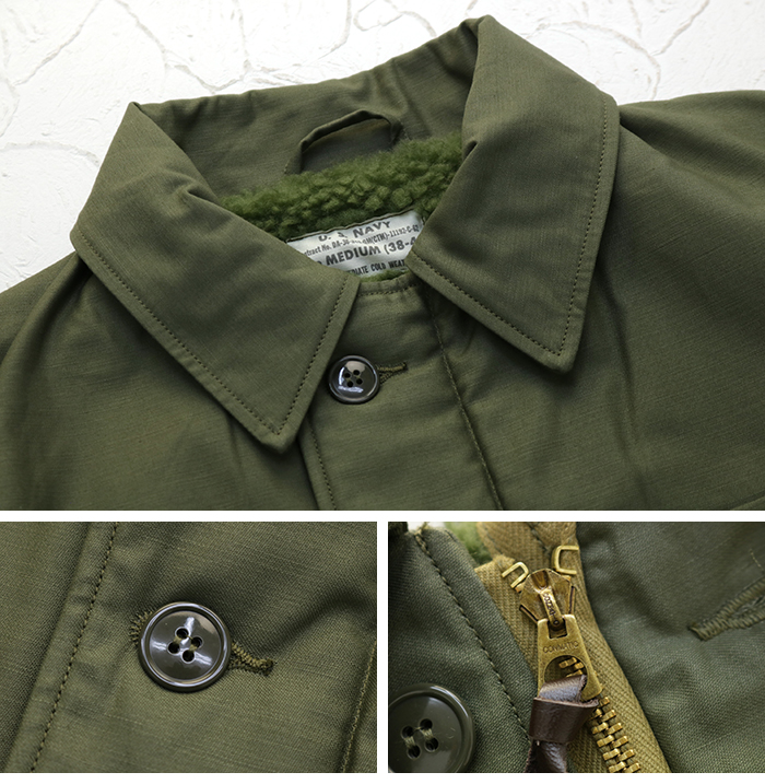 【ネーム入り】A-2 デッキジャケット 38-40 U.S.Navy A-2 Deck Jacket Good Stencil Medium 