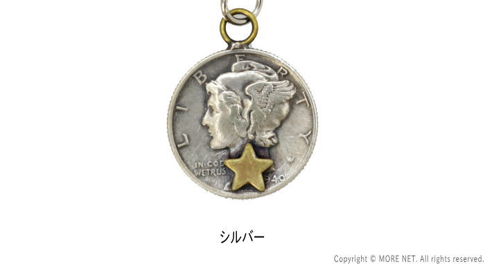 ボタンワークス Button Works バーンズアウトフィッターズ BARNS OUTFITTERS マーキュリーダイムコインネックレス BW-0129 メンズ レディース 日本製 シルバーの画像