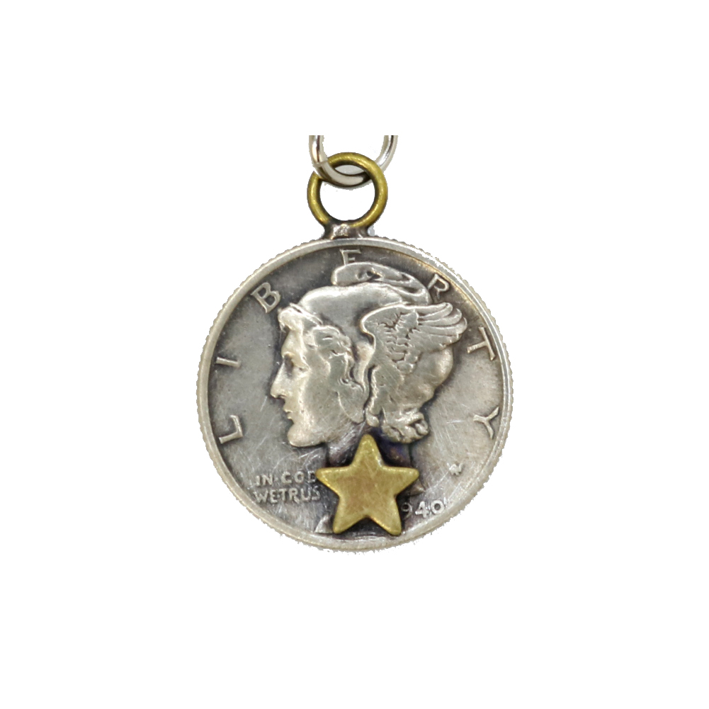 ボタンワークス Button Works バーンズアウトフィッターズ BARNS OUTFITTERS マーキュリーダイムコインネックレス BW-0129 メンズ レディース 日本製 シルバーの画像