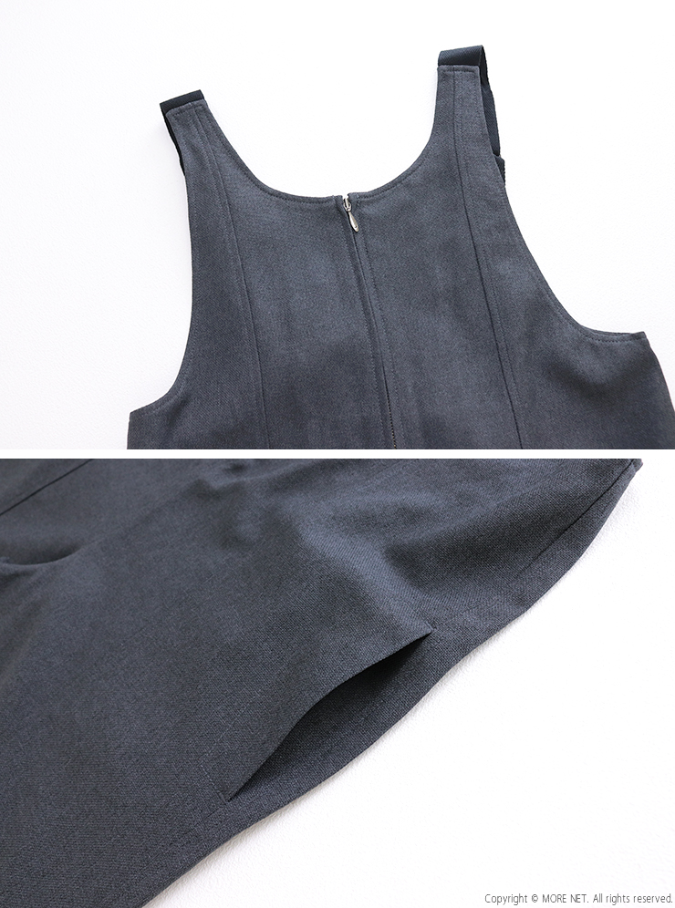 アントゲージ Antgauge メランジオックスルーズストレートサロペット C2369 オールインワン パンツ ファスナー ロング丈 レディース ANTGAUGE（アントゲージ） メランジオックスルーズストレート